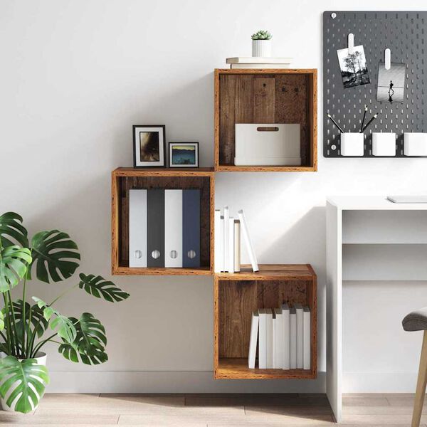 vidaXL Sieninė spintelė Senas medis 37 x 37 x 37 cm Apdirbta mediena