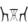 vidaXL Sodo Bistro Rinkinys 3 pcs Juoda Aliuminis
