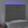 vidaXL Galvūgalis su LED, &scaron;viesiai pilkas, 80x5x118/128cm, aksomas