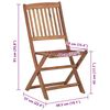 vidaXL Sulankstomos lauko kėdės su pagalvėlėmis, 8vnt., akacija