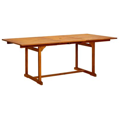 vidaXL Sodo valgomojo stalas, (150–200)x100x75cm, akacijos masyvas