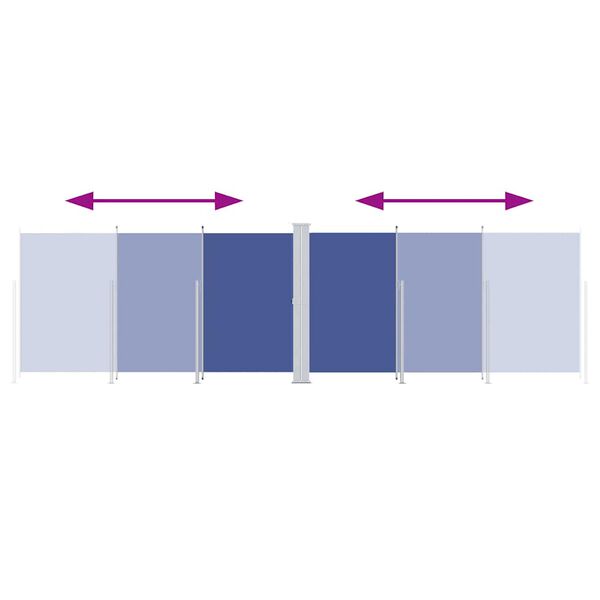 vidaXL I&scaron;traukiama &scaron;oninė pertvara, mėlynos spalvos, 180x600cm