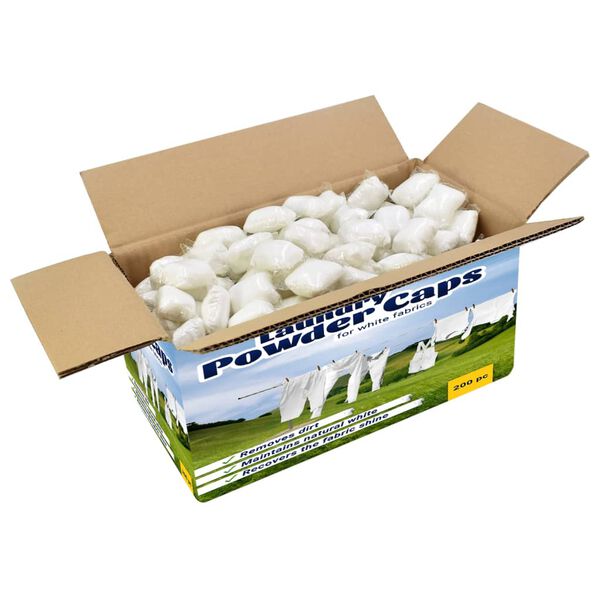 vidaXL Skalbimo kapsulės viskas-viename, 200vnt., baltiems skalbiniams