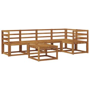 vidaXL Lauko sofos komplektas 6 pcs Natūrali Kietos akacijos mediena