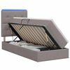 vidaXL LED saugojimo lova su čiužiniu Taupe 90 x 200 cm Audinys