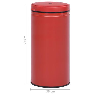 vidaXL Automatinė šiukšliadėžė su jutikliu, raudona, plienas, 70l