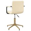 vidaXL Pasukamos valgomojo kėdės, 2vnt., kreminės spalvos, aksomas
