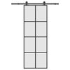 vidaXL Stumdomos durys su įrangos rinkiniu, 76x205cm, ESG ir aliuminis