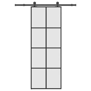vidaXL Stumdomos durys su įrangos rinkiniu, 76x205cm, ESG ir aliuminis