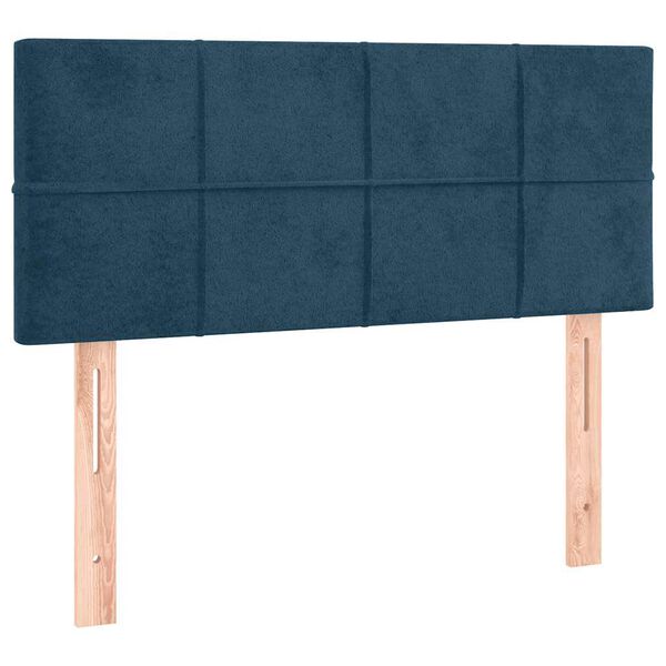 vidaXL Galvūgalis su LED, tamsiai mėlynas, 100x5x78/88cm, aksomas