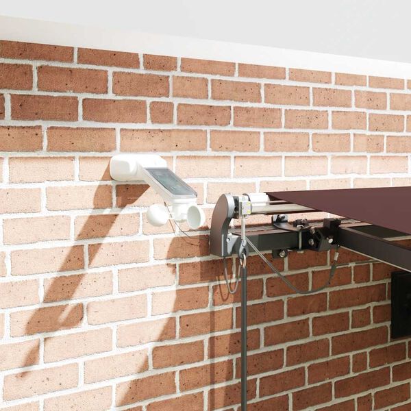 vidaXL Automatinė i&scaron;traukiama markizė su LED, bordo spalvos, 450x300cm