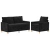 vidaXL Sofos komplektas 2 pcs Juoda Poliesteris