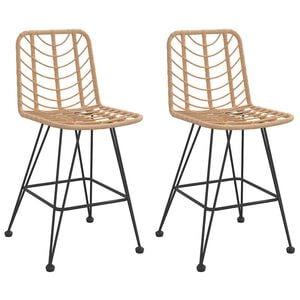 vidaXL Baro taburetės, 2vnt., 45x56x103,5cm, PE ratanas ir plienas