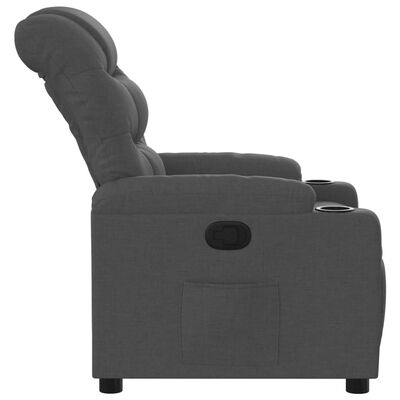 vidaXL Atlošiamas krėslas, tamsiai pilkos spalvos, audinys