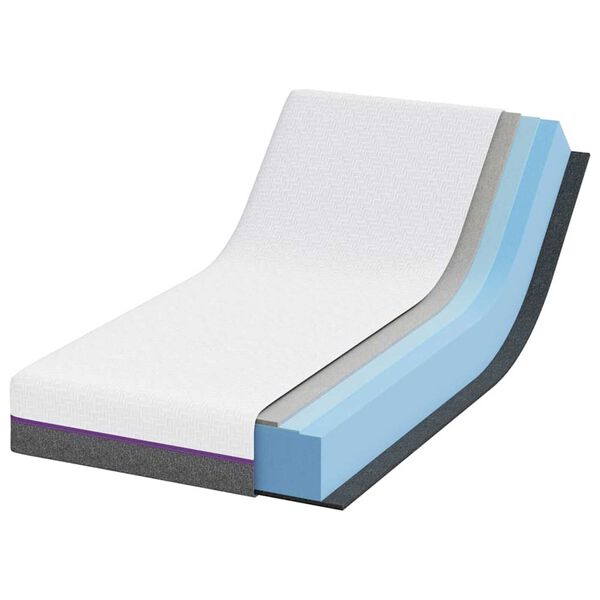 vidaXL Čiužinys Balta ir pilka 80 x 160 cm Atminties putos