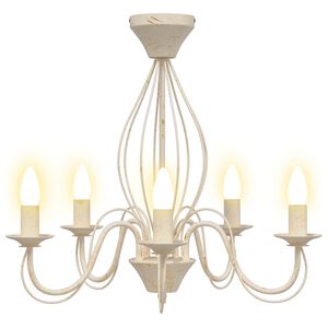 vidaXL Gaublio lempa E14 Metalas Antikinė balta &Oslash; 52 x 47 cm