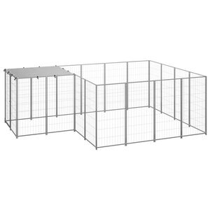 vidaXL Voljeras &scaron;unims, sidabrinės spalvos, 6,05 m&sup2;, plienas