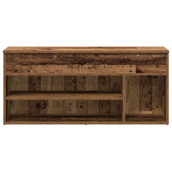 vidaXL batų suoliukas Old Wood 102x30,5x45 cm Inžinerinė mediena