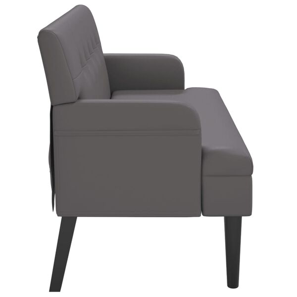 vidaXL Suoliukas su atlo&scaron;u, pilkas, 112x65,5x75cm, dirbtinė oda