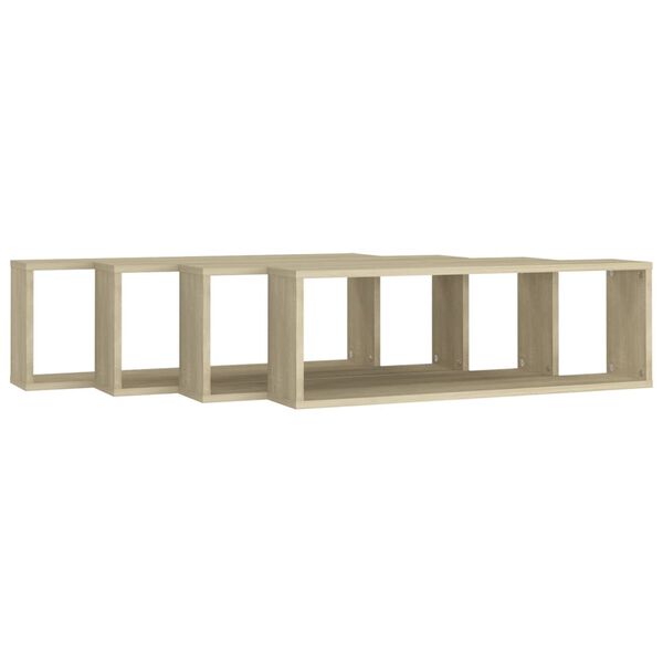 vidaXL Sieninės lentynos, 4vnt., ąžuolo, 80x15x26,5cm apdirbta mediena