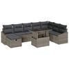 vidaXL Sodo Sofų Rinkinys su pagalve 9 pcs Pilka Poli ratanas