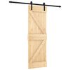 vidaXL Slankios durys Natūrali ir juoda 70 x 210 cm