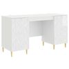 vidaXL Stalas Itin blizgi balta 142,5 x 50 x 75 cm Apdirbta mediena
