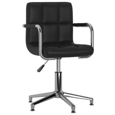 vidaXL Pasukamos valgomojo kėdės, 2vnt., juodos spalvos, dirbtinė oda