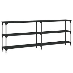 vidaXL Konsolinis staliukas, juodas, 200x29x75cm, apdirbta mediena