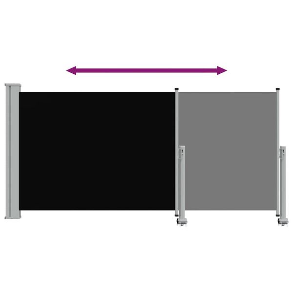 vidaXL Ištraukiama šoninė kiemo pertvara, juodos spalvos, 120x300cm