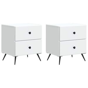vidaXL &Scaron;alia lovos spintelė su stalčių 2 pcs Balta 43 x 34,5 x 47,5 cm