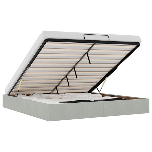 vidaXL Osmanų lovos rėmas be čiužinio šviesiai pilkas 160x200cm Velvet