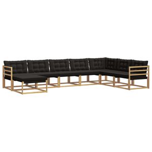 vidaXL Lauko sofos komplektas su pagalve 8 pcs Balta ir juoda