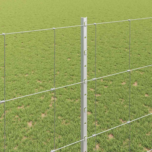 vidaXL Tvora su stulpais Sidabro 1,5 x 25 m Plienas