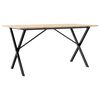 vidaXL Valgomojo stalas, 160x80x75cm, pu&scaron;is ir plieninis, X formos rėmas