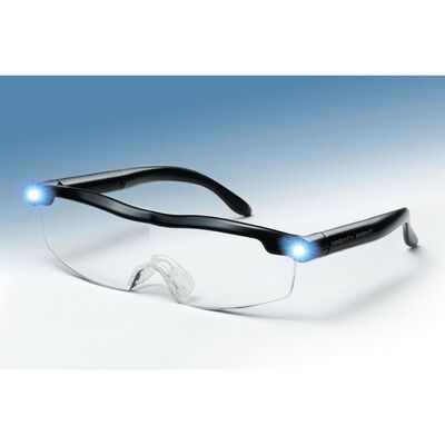 Ultra Vue Didinamieji akiniai su LED apšvietimu, juodi, plastikas