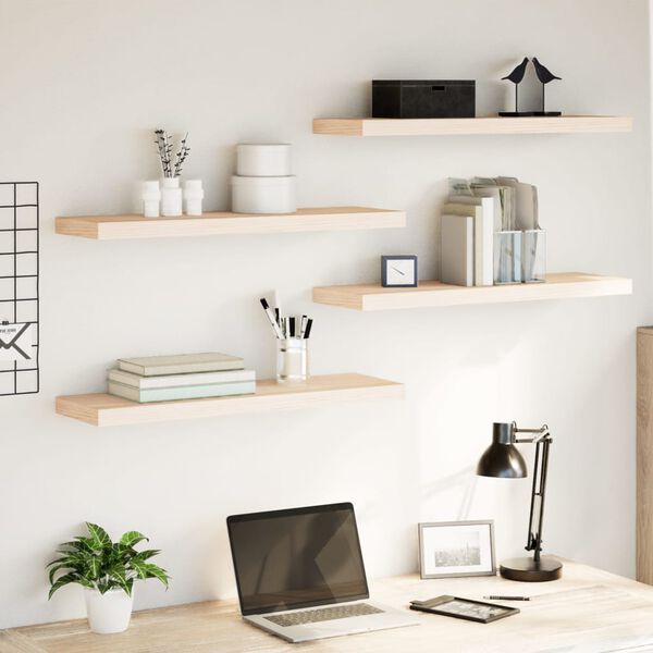 vidaXL Pakabinamos lentynos, 4vnt., 80x23,5x4cm, apdirbta mediena