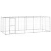vidaXL Lauko voljeras &scaron;unims su stogu, galvanizuotas plienas, 12,1m&sup2;