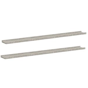 vidaXL Sieninės lentynos, 2vnt., betono pilkos spalvos, 115x9x3cm