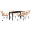 vidaXL Sodo valgomojo komplektas 5 pcs Ruda