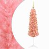 vidaXL Dirbtinė siaura Kalėdų eglutė su žaisliuku 150 cm 150 LED