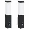 vidaXL Lauko sieninė lemputė 2 pcs Juoda 10.5 x 6 x 33 cm