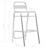 vidaXL Viena ant kitos sudedamos baro kėdės, 2vnt., aliuminis