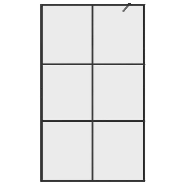 vidaXL Du&scaron;o sienelė su skaidriu ESG stiklu, juodos spalvos, 115x195cm