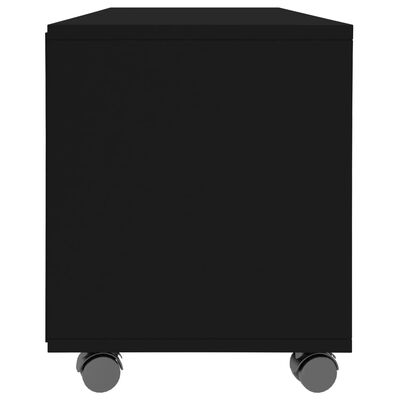 vidaXL Televizoriaus spintelė su ratukais, juodos sp., 90x35x35cm, MDP