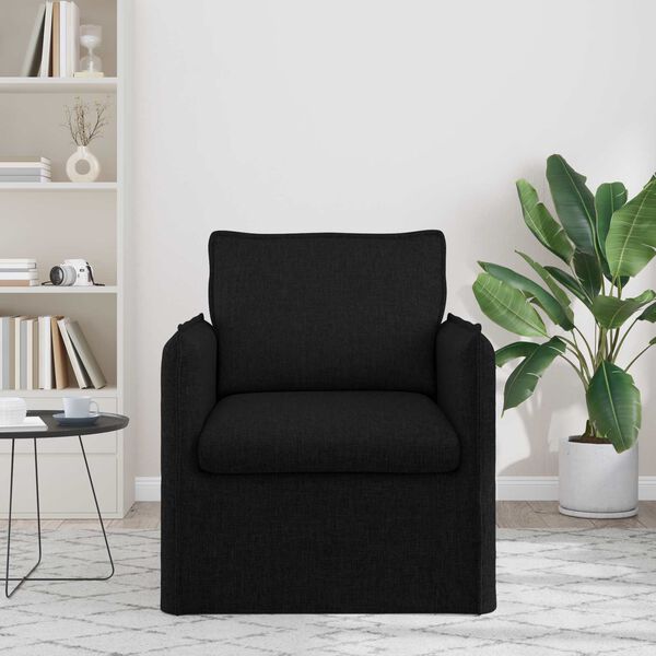 vidaXL Sofa Juoda Bendri matmenys: 75 x 82 cm (P X G x A) Aksomas