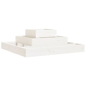 vidaXL Lovelis, baltos spalvos, 80x80x27cm, pu&scaron;ies medienos masyvas