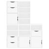 vidaXL Šoninė spintelė 5 vnt ODDA, baltas, 40x24x79 cm, pušies masyvas