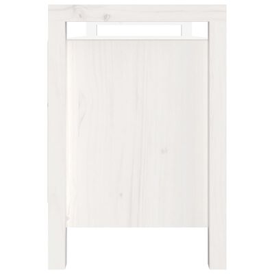vidaXL Koridoriaus suoliukas, baltas, 110x40x60cm, pušies masyvas