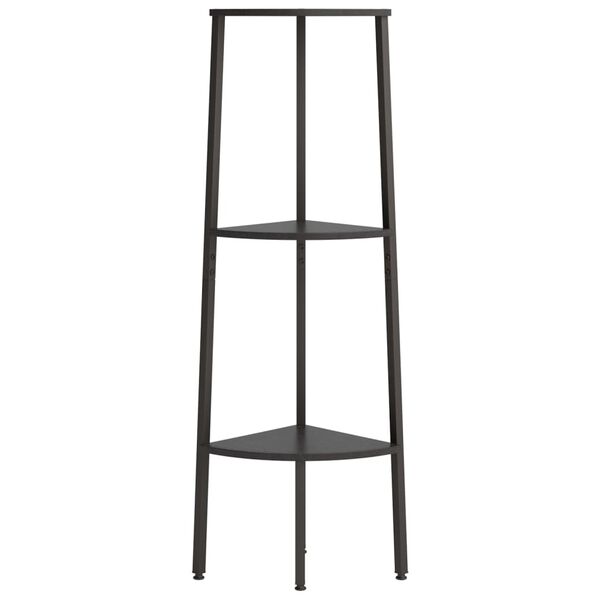 vidaXL Kampinė lentyna, 3 pakopų, juodos spalvos, 45,5x31,5x120cm